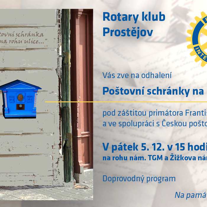 Odhalení poštovní schránky na rohu ulice...