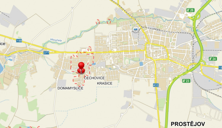 obec Čechovice, zdroj: mapy.cz