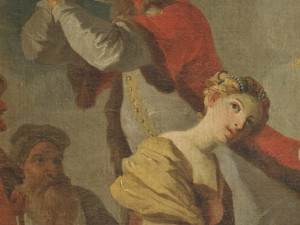 Josef Stern - Stětí sv. Barbory, 1766 (detail), Ivančice, kostel Nanebevzetí Panny Marie