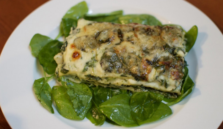 Domácí lasagne se špenátem