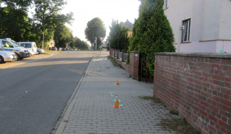 Foto dopravní nehody, při které byl sražen cyklista