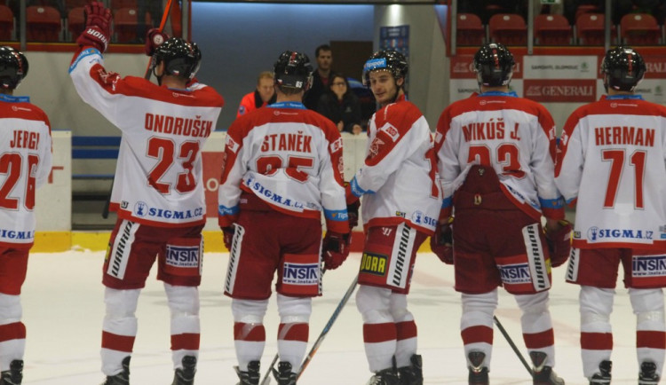 Hokejisté Olomouce po výhře nad Mladou Boleslaví