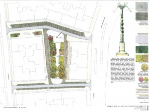 Změna Kollárova náměstí se blíží, územní studie počítá s úpravou zeleně i monumentálním sloupem