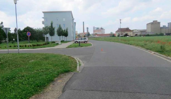 Místo nehody v Litovli