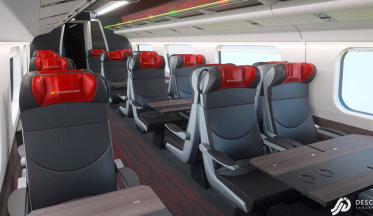 Vizualizace nového interiéru rychlovlaku Pendolino
