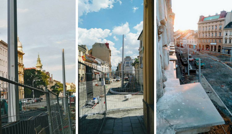 Nové trolejové sloupy na ulici 1. máje (foto: Petr Kubes)