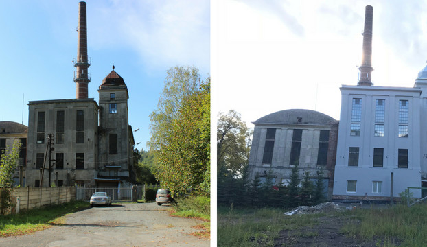 Vlevo před koupí a rekonstrukcí, vpravo po rekonstrukci