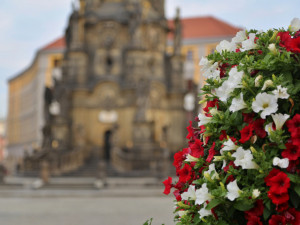 Centrum města zdobí květinové pyramidy, připomínají 100. výročí Československa