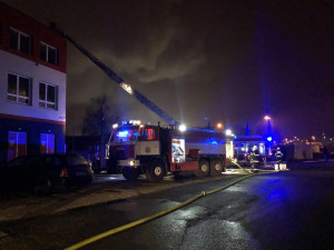 Probíhá vyšetřování příčin rozsáhlého požáru v Olomouci. Na místě pomáhají i policejní psi