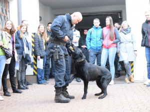 FOTO: Policie pořádala v centru Olomouce Kariérní den. Láká hlavně na náborový příspěvek