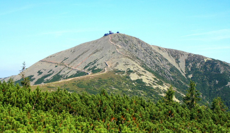 Na vrcholu Sněžky je metr vysoká síť, která má chránit přírodu