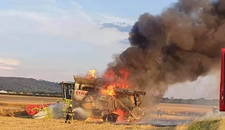 Požár kombajnu