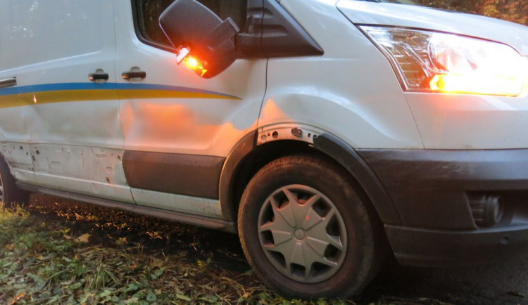 Střet srny s dodávkou