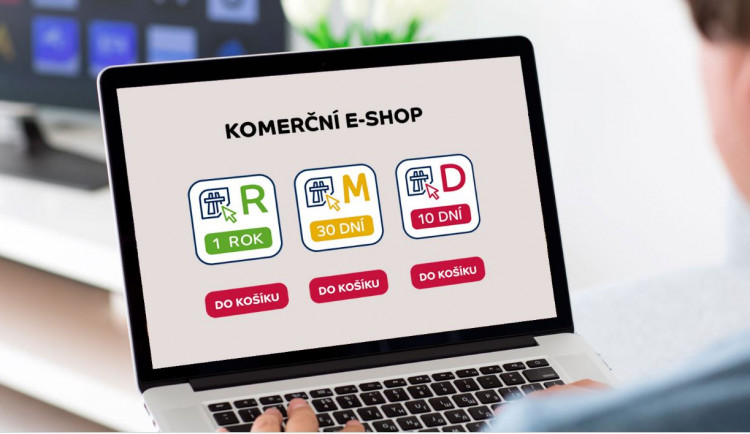 Dálniční známky budou na eshopu rozděleny podle druhu. 