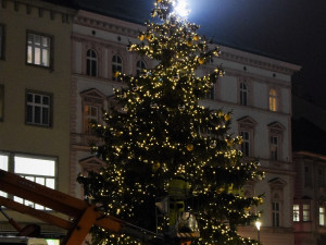 FOTO: Olomoucký vánoční stromeček se rozsvítil. Podívejte se, jak letos vypadá
