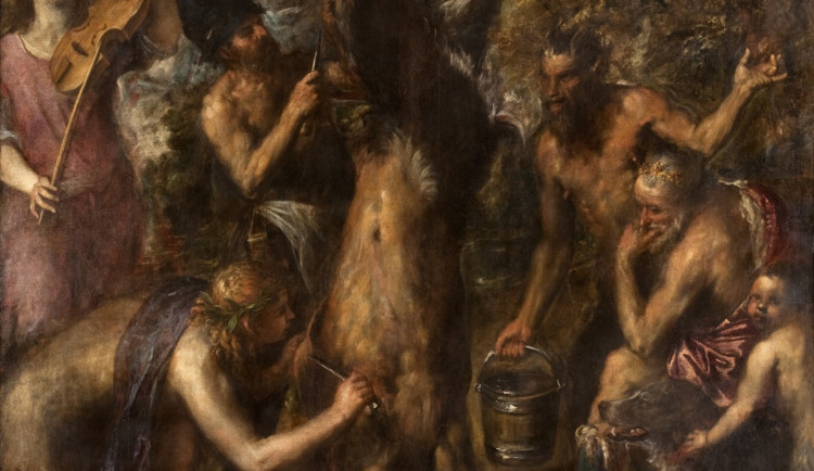 Tizianův obraz Apollo a Marsyas