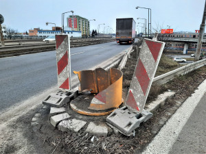 Na dopravní tepně v Olomouci bude instalován nový tlumič nárazu