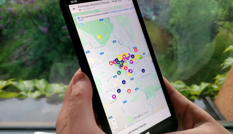 Ekomapa využívá prostředí aplikace Google mapy