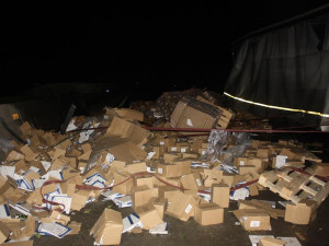 Dálnice D35 je po ranní nehodě opět průjezdná. Škoda jde do milionů korunu