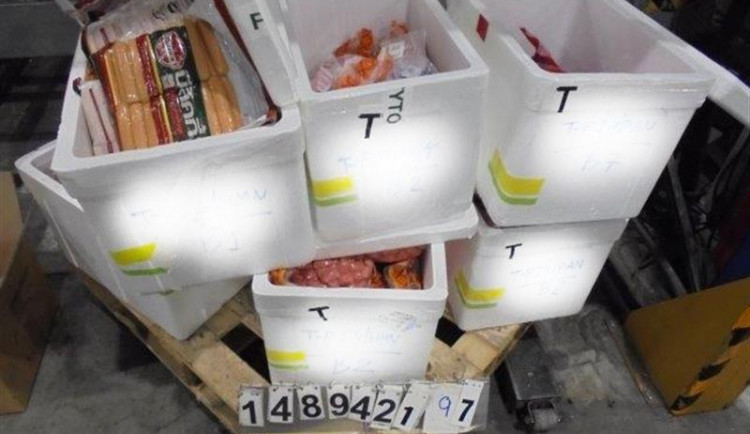 Pražští celníci zadrželi téměř 350 kilogramů produktů z Thajska. Místo ovoce objevili maso