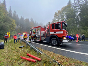 Záchranáři na Červenohorském sedle vyprošťovali školáky z autobusu. Naštěstí jen v rámci cvičení