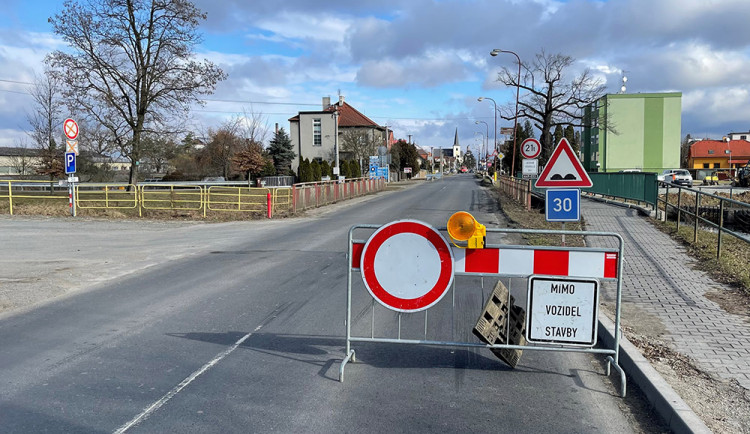 Uzavírka Dukelské ulice v Litovli - ilustrační foto