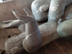 Socha svatého Krištofa u obchvatu Olomouce už nestojí. Někdo ji chtěl ukrást