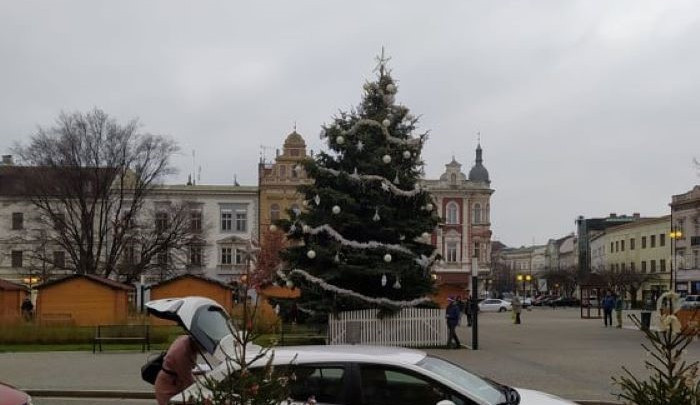 V Prostějově budí pozornost křivý vánoční strom. Radnice to bere s nadhledem