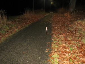 Fotografie místa, kde auto srazilo sedmnáctiletého chlapce