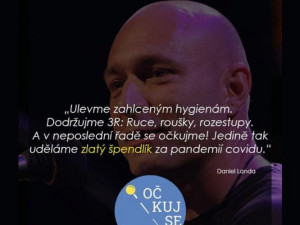 Očkuj se i ty, vyzývá Landa, jde však o fake. Doufáme v žalobu, říkají autoři koláží