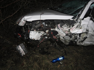 Čelní srážka u Horní Moštěnice: jeden z řidičů při nehodě zemřel