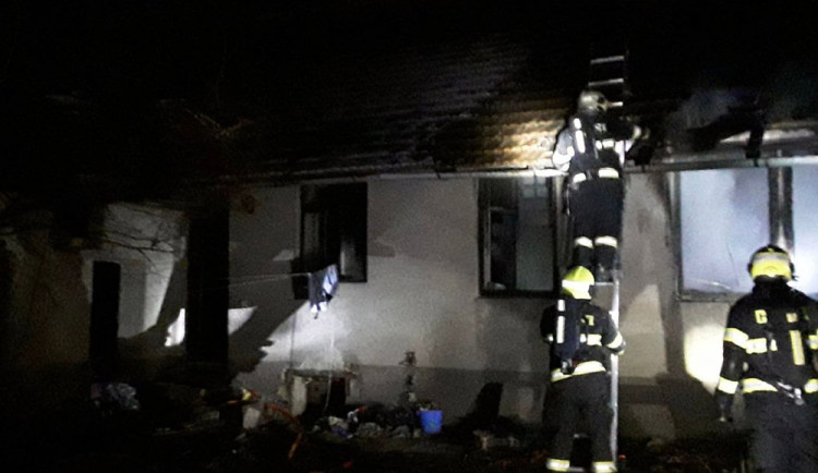 Požár domu v prostějovské místní části Vrahovice