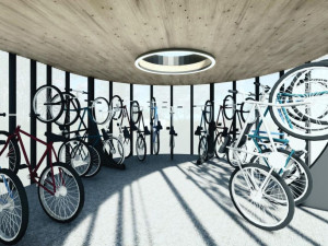 Ve Fakultní nemocnici roste originální kolárna. Stavba bude šetrná k životnímu prostředí