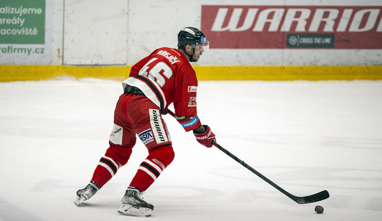 Olomoucký útočník David Krejčí si připsal rozhodující zásah proti Vítkovicím