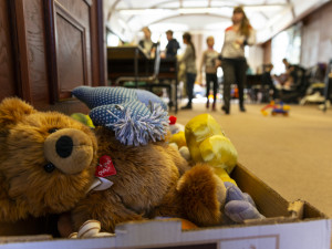 Krajské asistenční centrum pomoci pro Ukrajinu v Olomouci v budově Hanáckých kasáren