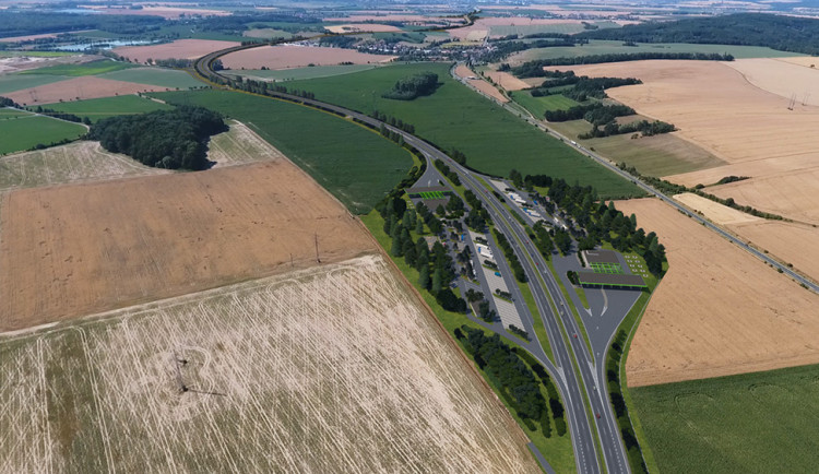 Vizualizace dálnice D55 Olomouc - Kokory