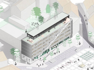 Vizualizace nové podoby budovy Emos podle společnosti Anagram&Gruppa