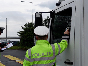 Kontrola kamionů na D35