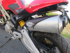 Dopravní nehoda motorkářky na dálnici D46 u Prostějova