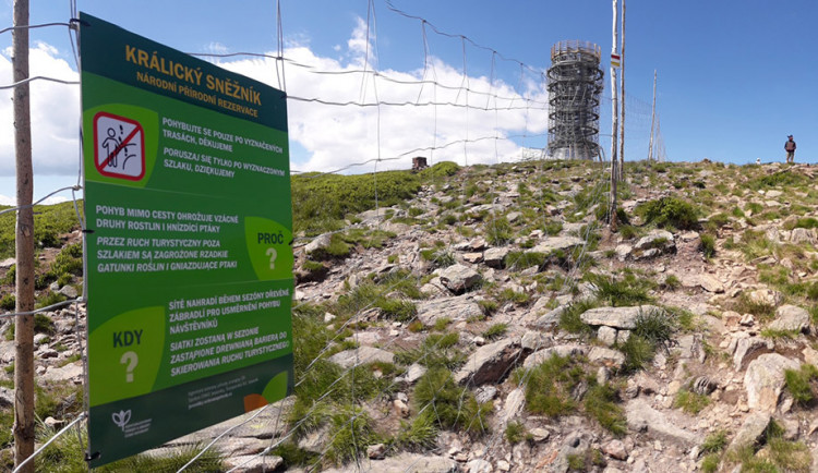 Pohyb návštěvníků na vrcholu Králického Sněžníku nově usměrňuje oplocení