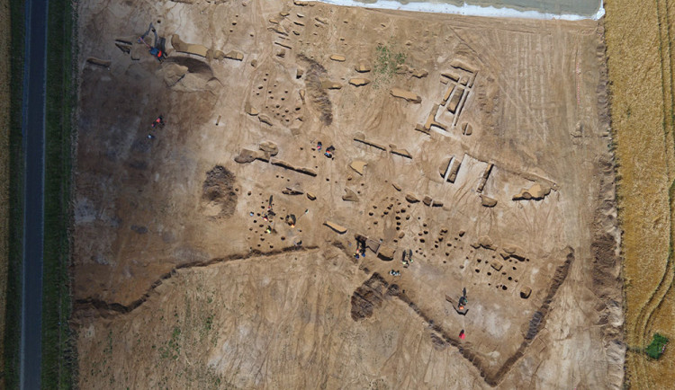 Letecký pohled na zkoumanou lokalitu u Fryštáku