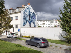 Mural v Koželužské ulici v Olomouci