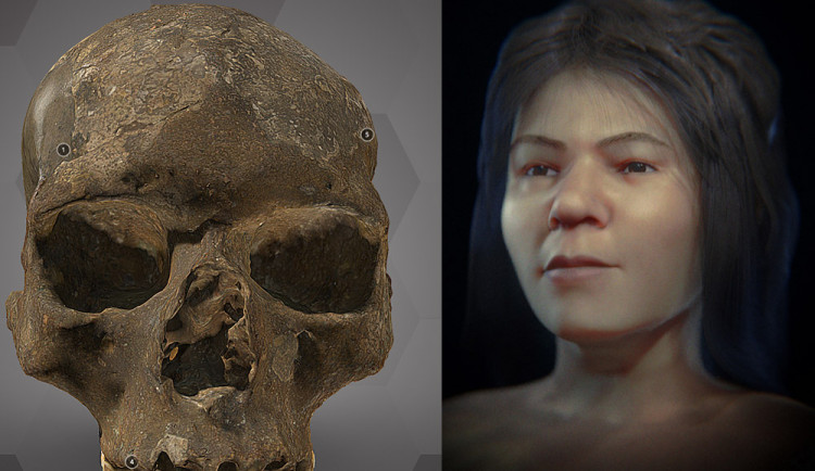 S využitím lebky objevené před 140 lety v Mladečských jeskyních u Olomouce rekonstruovali vědci podobu pravěké ženy