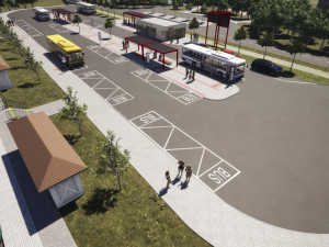 Vizualizace nové podoby autobusového nádraží v Litovli