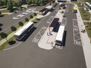 Vizualizace nové podoby autobusového nádraží v Litovli