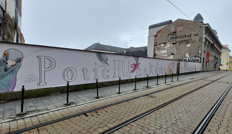 SEFO se odkládá kvůli holubovi, píše se na ohradě u muzea. Fikce má vyvolat otázky i upozornit na výstavu