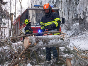 Kalamita na Jesenicku. Kvůli námraze padají stromy, cesty jsou uzavřené, elektřinu dodávají generátory