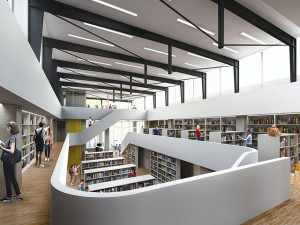 Vizualizace pobočky Knihovny města Olomouce na ulici Trnkova