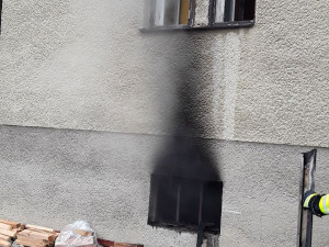 Požár bytového domu v obci Sudkov