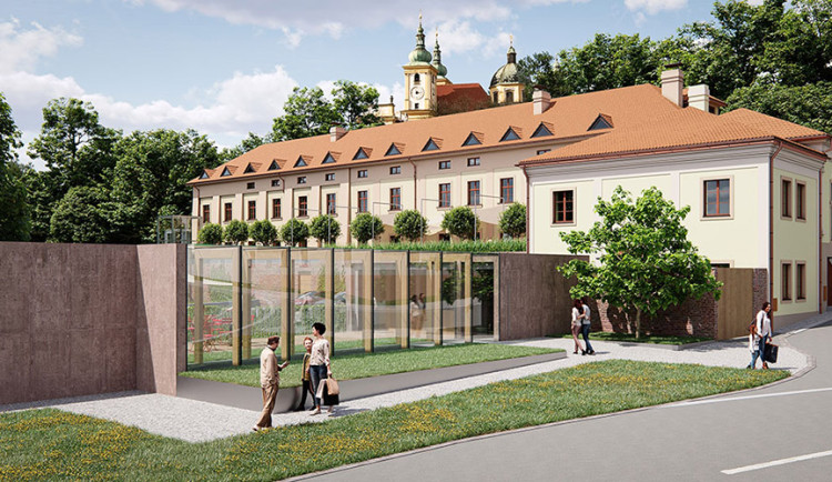 Vizualizace proměny ulice a zahrady hospice na Svatém Kopečku